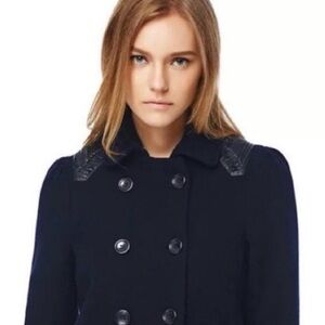 MAJE Gabrielle Pea Coat in Navy French Size 38